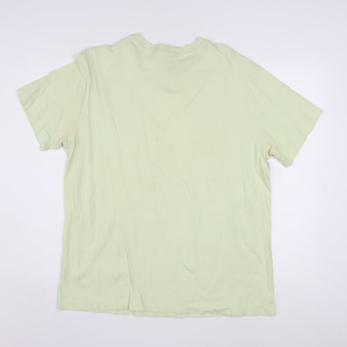 Nike Men's Light Green Cotton Short Sleeve Crew Neck T-Shirt M