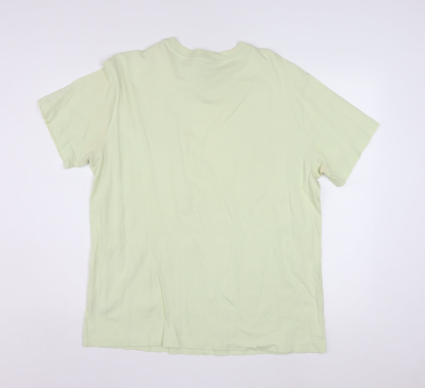 Nike Men's Light Green Cotton Short Sleeve Crew Neck T-Shirt M
