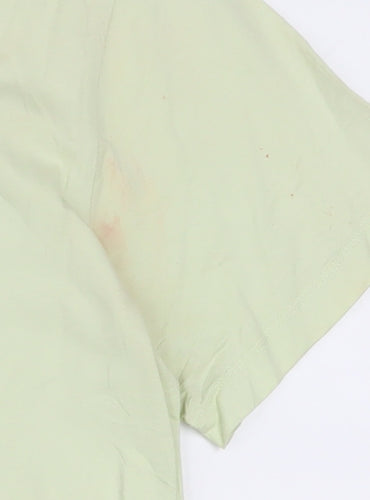 Nike Men's Light Green Cotton Short Sleeve Crew Neck T-Shirt M