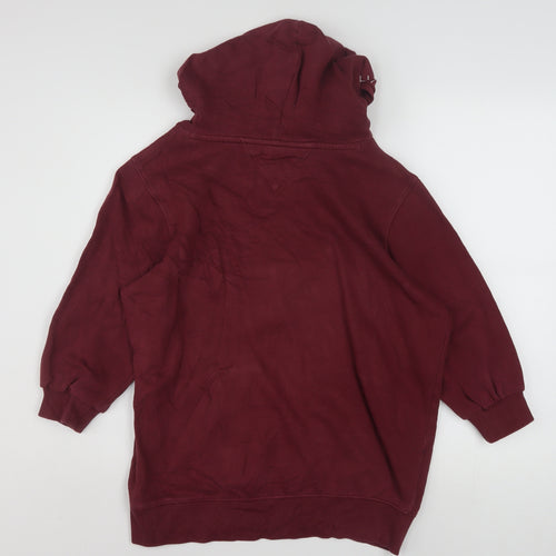 Tommy Hilfiger Boys Burgundy Hoodie Size 176cm Pullover Cotton Blend