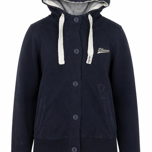 Ellesse Women’s Navy Blue Button Hoodie Size 12 Cotton Blend