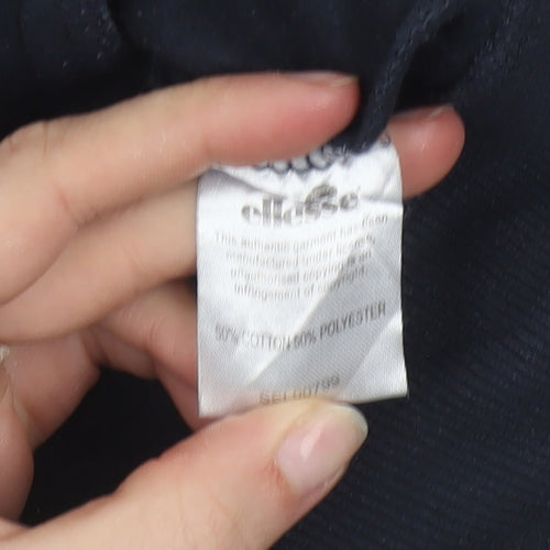 Ellesse Women’s Navy Blue Button Hoodie Size 12 Cotton Blend