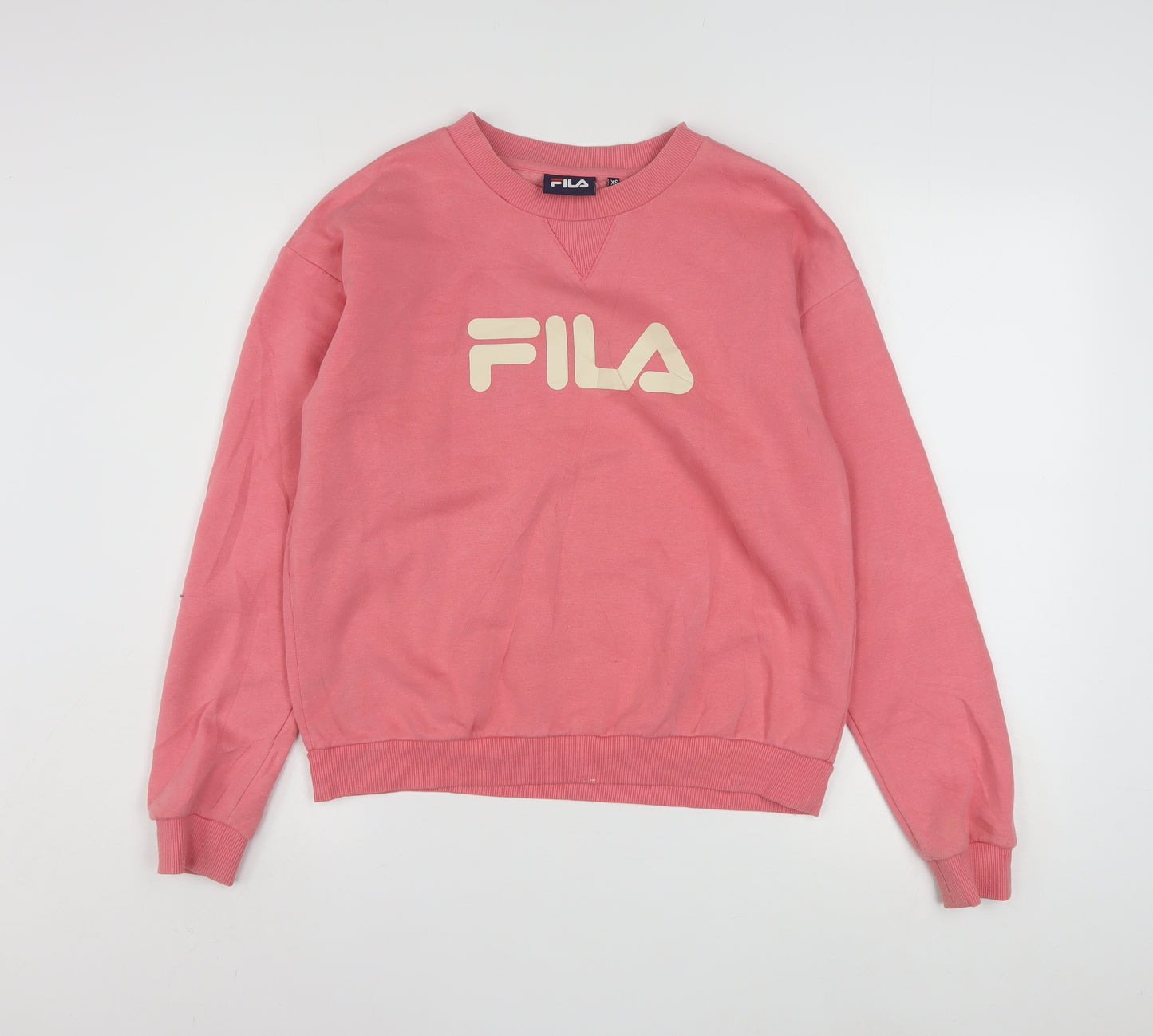 FILA Womens Pink Logo Pullover Sweatshirt XS Casual