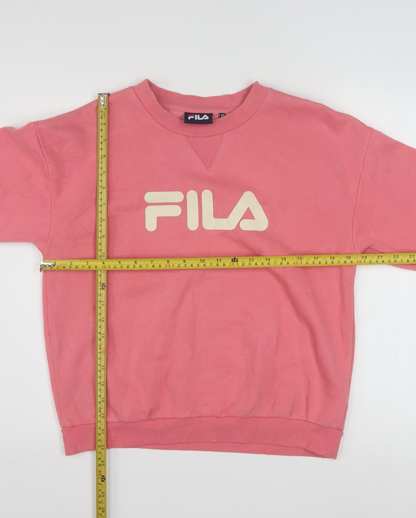 FILA Womens Pink Logo Pullover Sweatshirt XS Casual