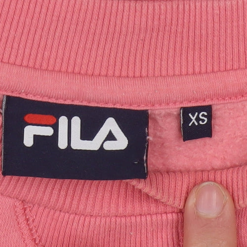 FILA Womens Pink Logo Pullover Sweatshirt XS Casual
