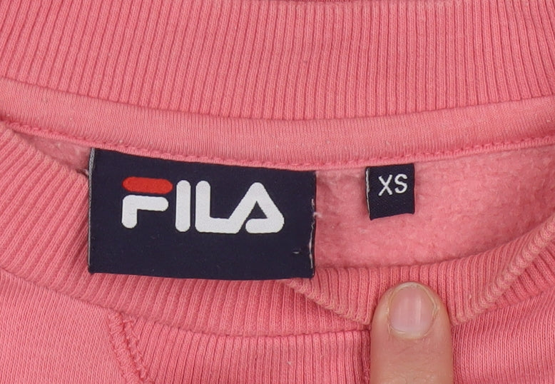 FILA Womens Pink Logo Pullover Sweatshirt XS Casual