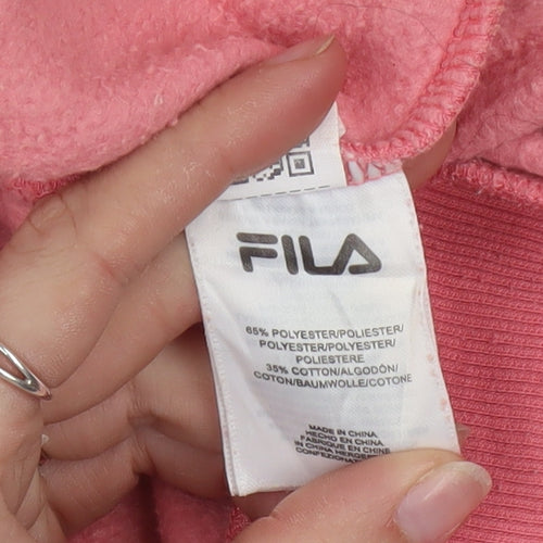 FILA Womens Pink Logo Pullover Sweatshirt XS Casual