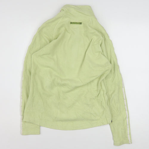 Adidas Women Green Half Zip Fleece Sweatshirt M ClimaWarm Logo Pullover