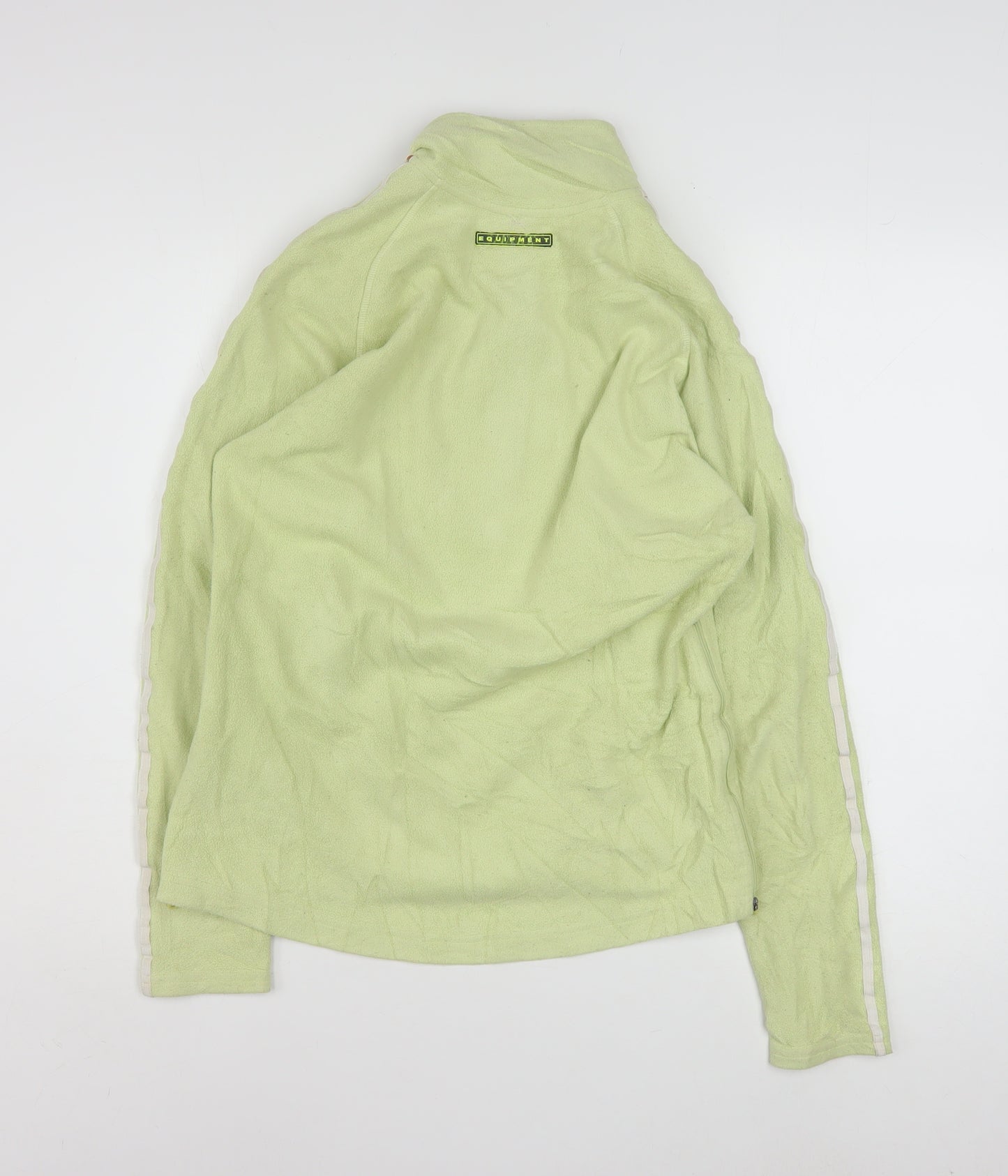 Adidas Women Green Half Zip Fleece Sweatshirt M ClimaWarm Logo Pullover