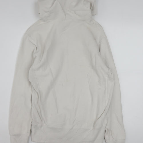 Champion Men's Ivory Pullover Hoodie Medium Logo Fleece Sweatshirt