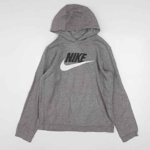 Nike Men's Grey XL Pullover Hoodie Standard Fit Graphic Logo