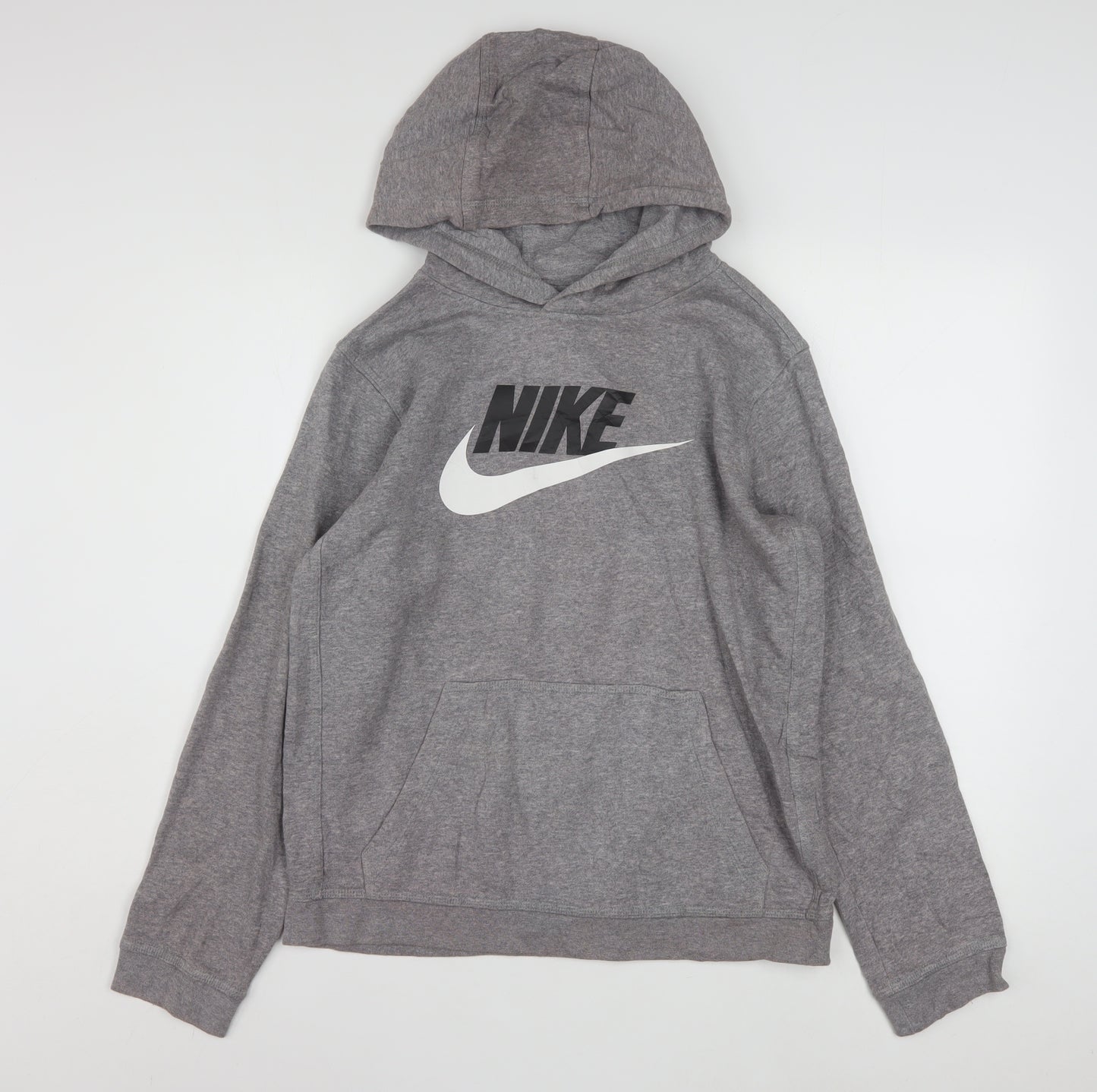 Nike Men's Grey XL Pullover Hoodie Standard Fit Graphic Logo