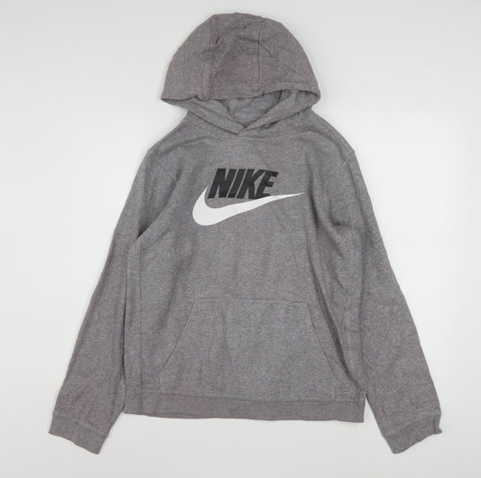 Nike Men's Grey XL Pullover Hoodie Standard Fit Graphic Logo