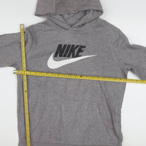 Nike Men's Grey XL Pullover Hoodie Standard Fit Graphic Logo