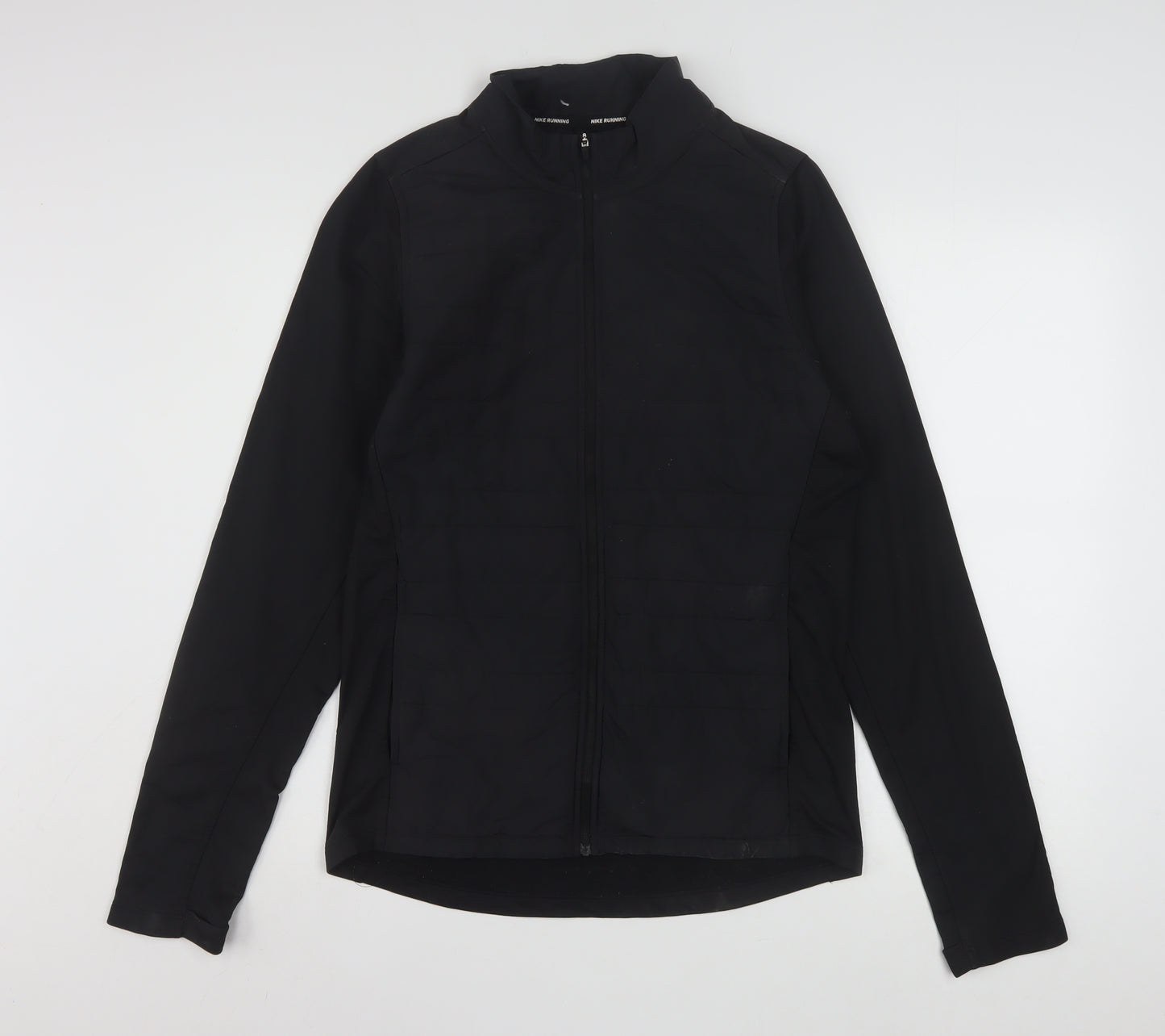 Nike Men's Black Small Running Track Jacket Full Zip Softshell