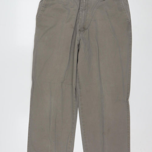 Lee Men's Grey Khakis Trousers 36x29 Cotton Regular Fit