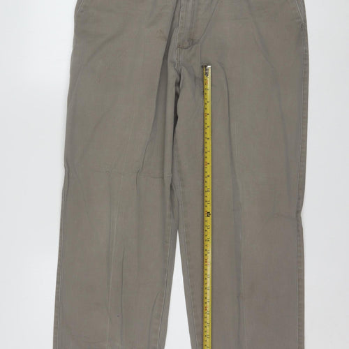 Lee Men's Grey Khakis Trousers 36x29 Cotton Regular Fit