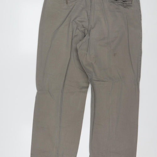 Lee Men's Grey Khakis Trousers 36x29 Cotton Regular Fit