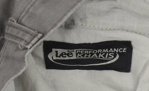 Lee Men's Grey Khakis Trousers 36x29 Cotton Regular Fit