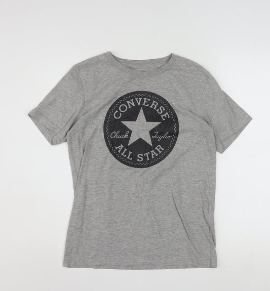 Converse Boys Grey Logo T-Shirt 12-13 Years Casual Short Sleeve Top