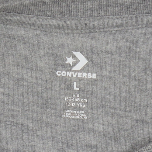 Converse Boys Grey Logo T-Shirt 12-13 Years Casual Short Sleeve Top
