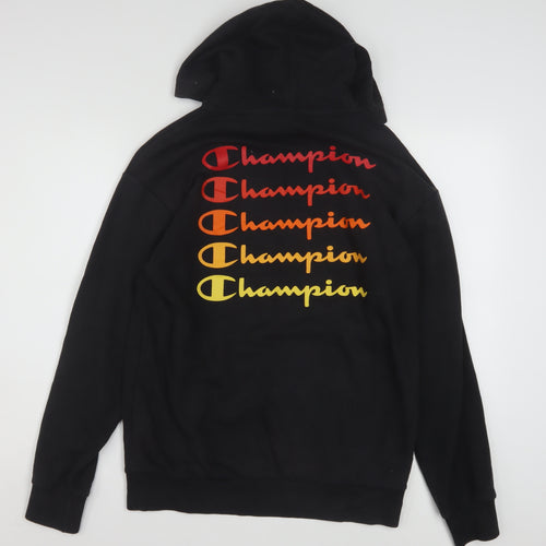 Champion Men’s Black Pullover Hoodie Small Retro Logo Fleece Sweatshirt
