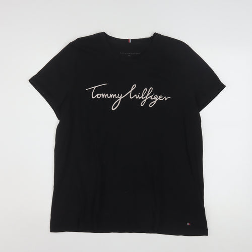 Tommy Hilfiger Women's Black 2XL Cotton Basic T-Shirt