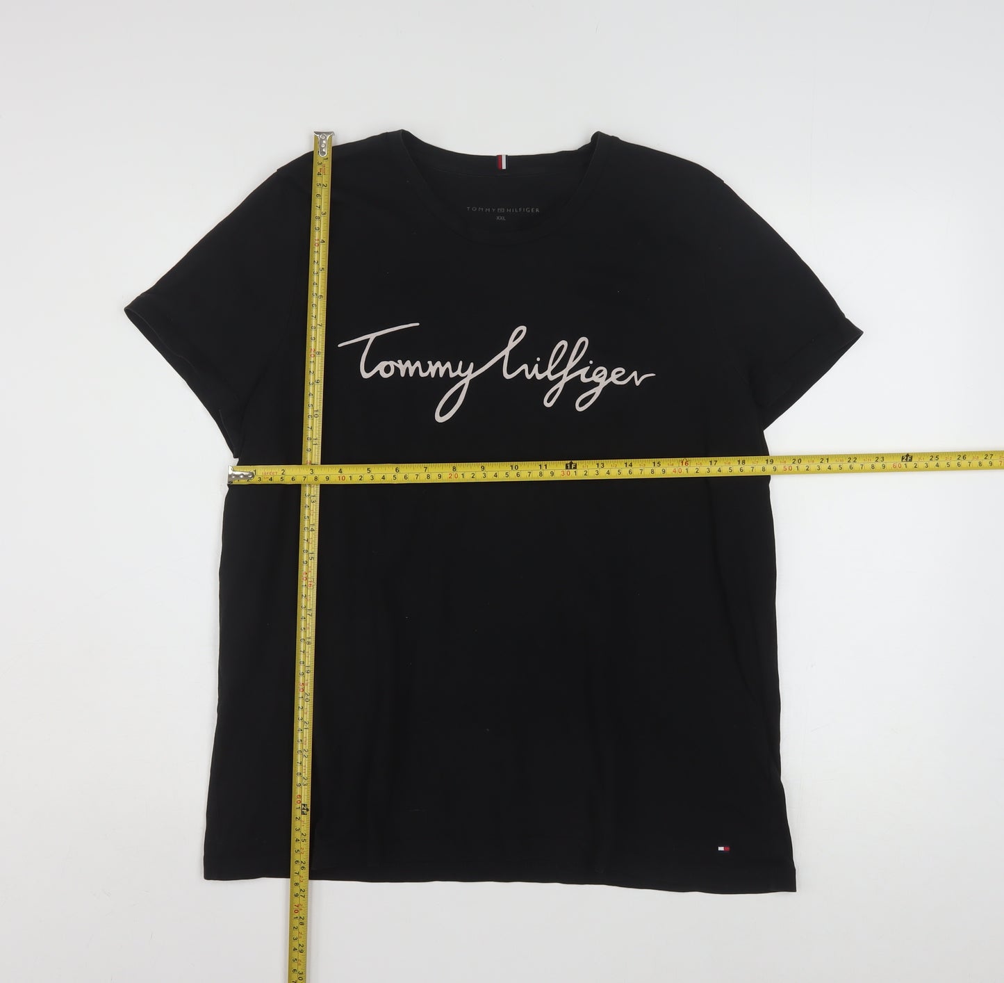 Tommy Hilfiger Women's Black 2XL Cotton Basic T-Shirt