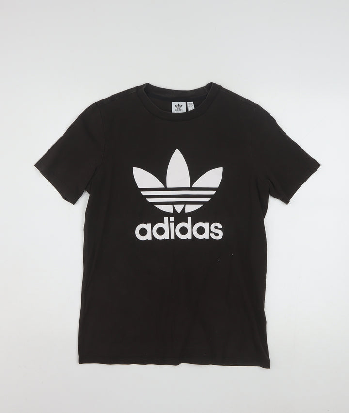 Adidas Womens Black Crew Neck Short Sleeve T-Shirt Size 14