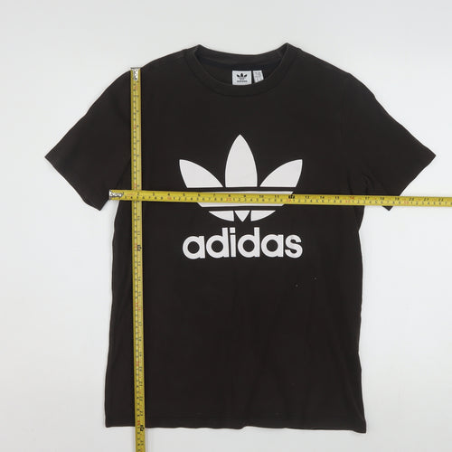 Adidas Womens Black Crew Neck Short Sleeve T-Shirt Size 14