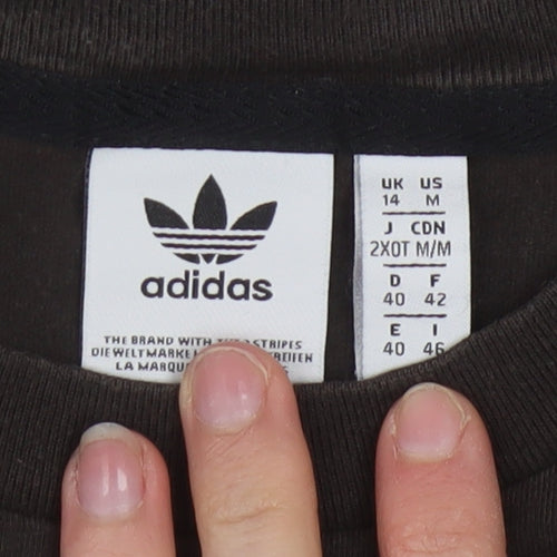Adidas Womens Black Crew Neck Short Sleeve T-Shirt Size 14