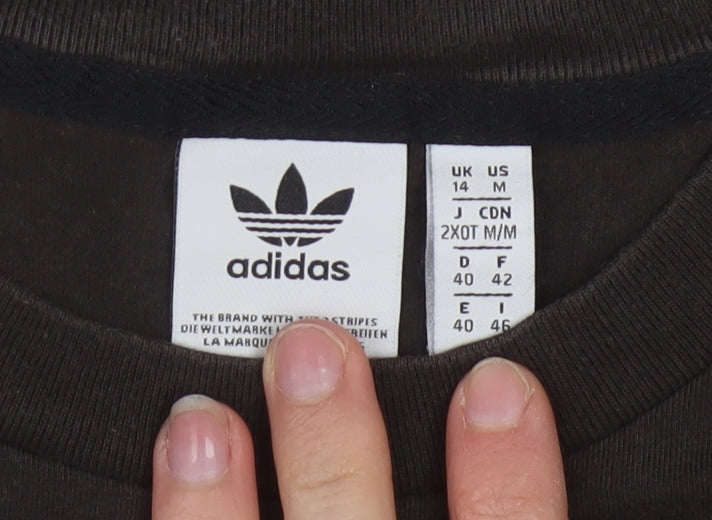 Adidas Womens Black Crew Neck Short Sleeve T-Shirt Size 14