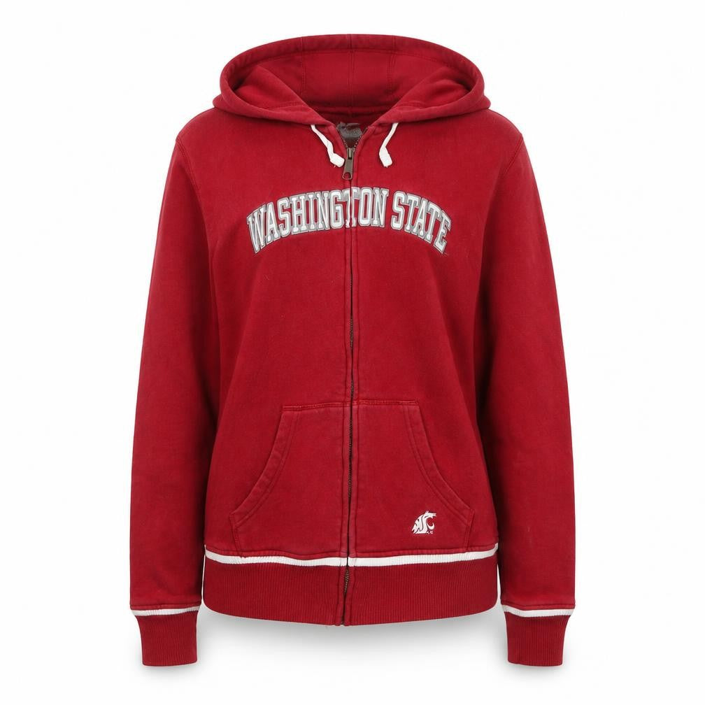 Nike Women Red Full Zip Hoodie Washington State L 16/18 Casual Athletic