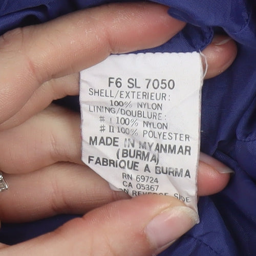 Columbia Women Purple Nylon Parka Jacket L Waterproof Lined Vintage