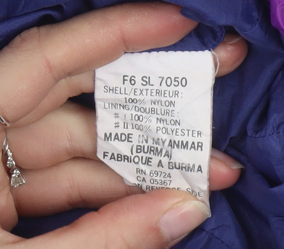 Columbia Women Purple Nylon Parka Jacket L Waterproof Lined Vintage