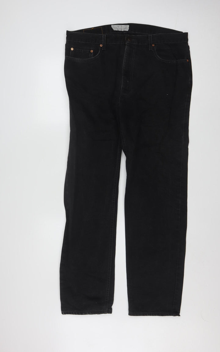 Levi Strauss & Co Men’s Black Straight Jeans W38 L32 Denim Classic