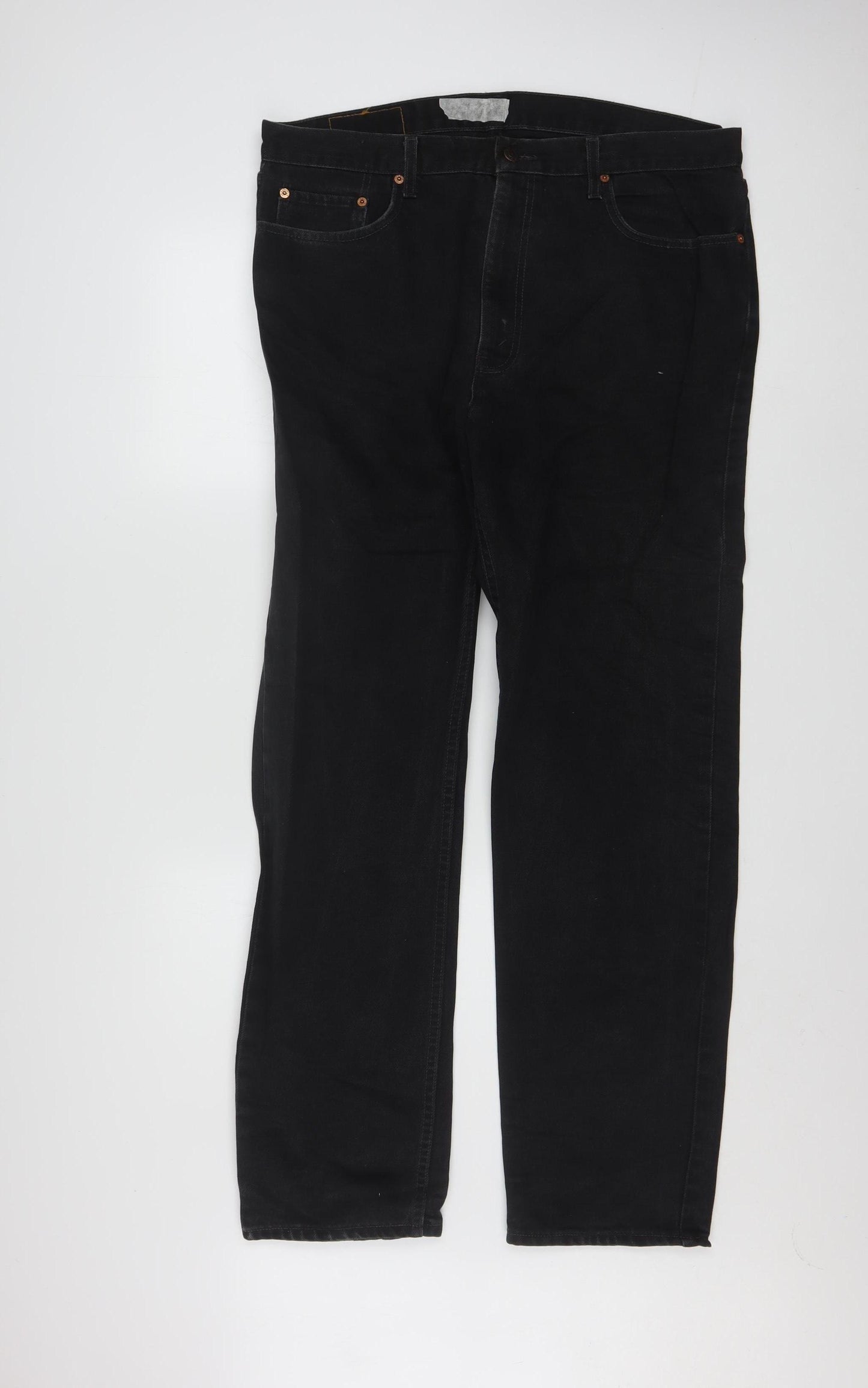 Levi Strauss & Co Men’s Black Straight Jeans W38 L32 Denim Classic