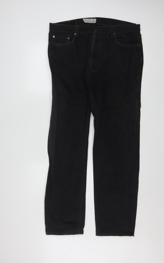 Levi Strauss & Co Men’s Black Straight Jeans W38 L32 Denim Classic