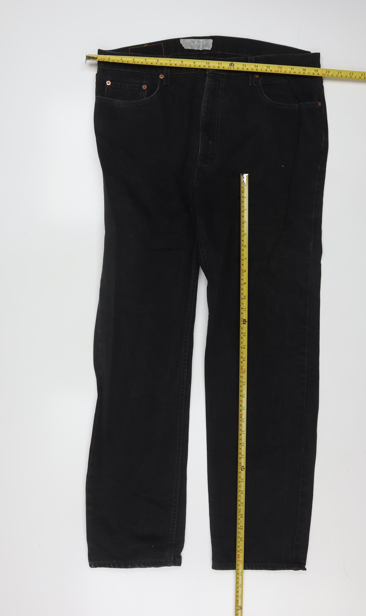 Levi Strauss & Co Men’s Black Straight Jeans W38 L32 Denim Classic