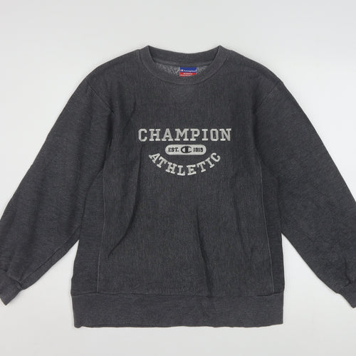 Champion Women's Grey Athletic Pullover Sweatshirt M 10/12 Cotton Blend