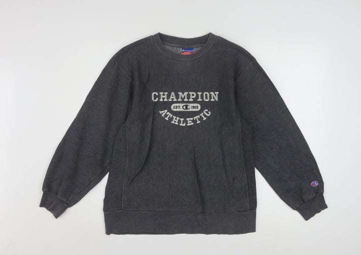 Champion Women's Grey Athletic Pullover Sweatshirt M 10/12 Cotton Blend