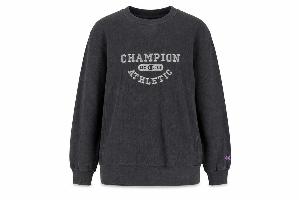 Front view of Champion Women's Grey Athletic Pullover Sweatshirt M 10/12 Cotton Blend