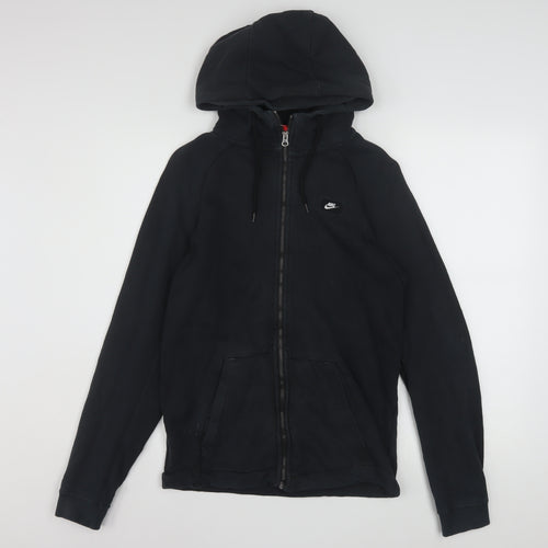 Nike Men's Black Full Zip Hoodie XS Regular Fit Cotton Blend