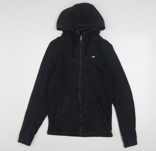 Nike Men's Black Full Zip Hoodie XS Regular Fit Cotton Blend