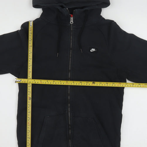Nike Men's Black Full Zip Hoodie XS Regular Fit Cotton Blend