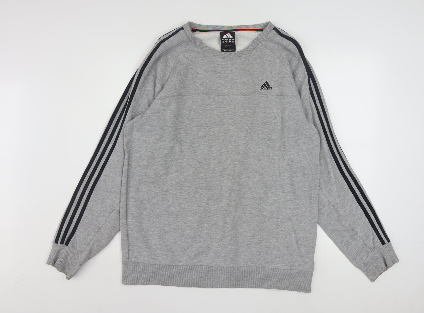Adidas Men's Grey Crew Neck Pullover Sweatshirt L Sports Style