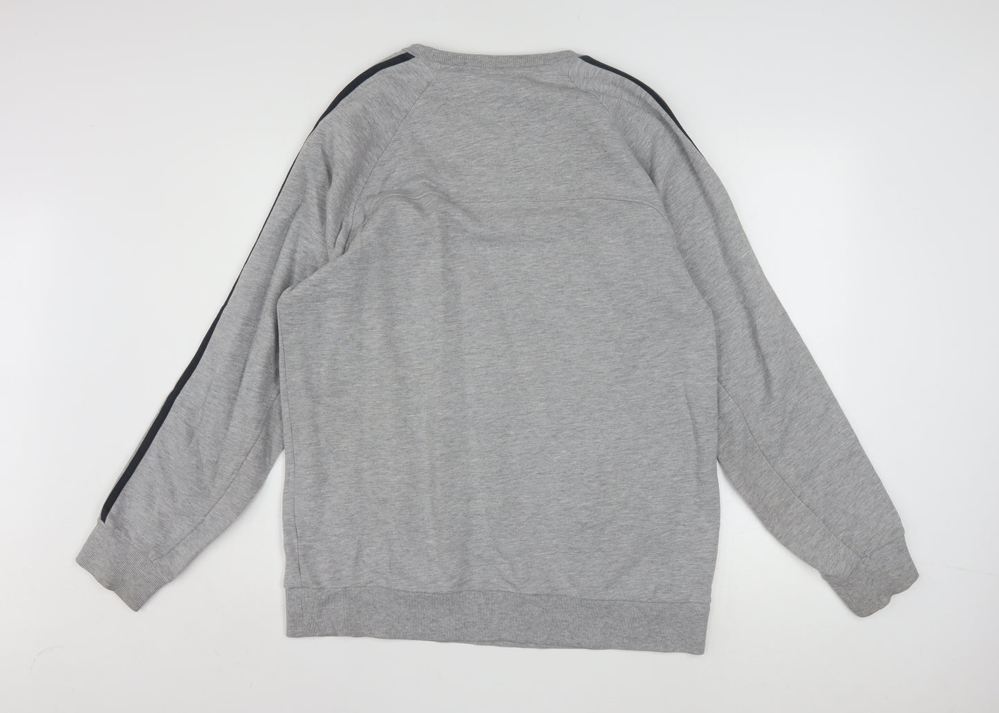 Adidas Men's Grey Crew Neck Pullover Sweatshirt L Sports Style