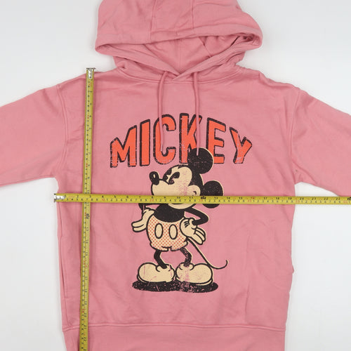 Disney Women Pink Mickey Mouse Pullover Hoodie XS