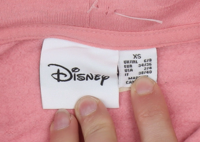 Disney Women Pink Mickey Mouse Pullover Hoodie XS