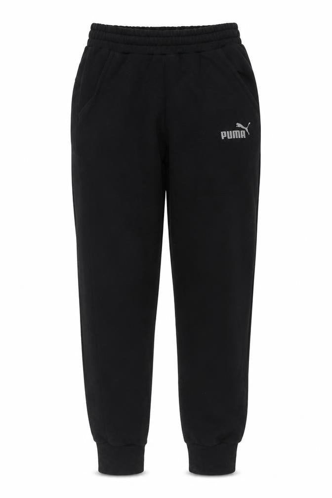 Front view of Puma Men’s Black Jogger Sweatpants, size S, Regular Fit Activewear